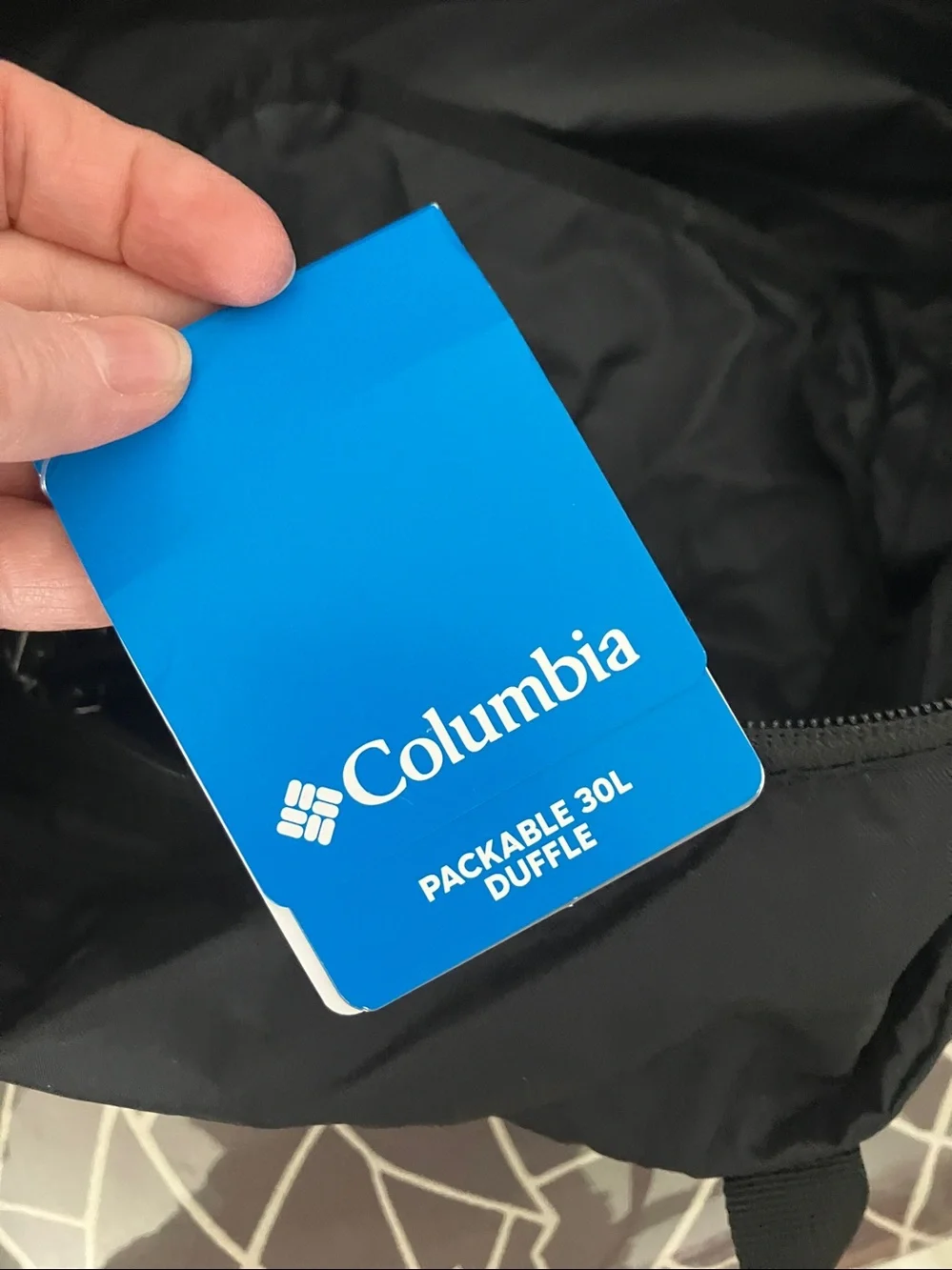 NEW - COLUMBIA Packable 30L Black Duffel Bag
